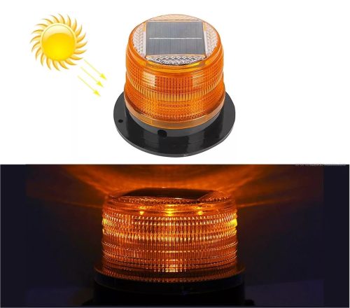 Mágneses napelemes, akkumulátoros sárga villogó