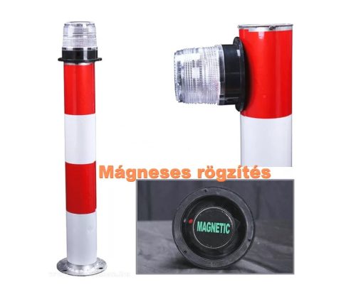 Mágneses napelemes, akkumulátoros sárga villogó