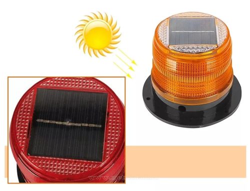 Mágneses napelemes, akkumulátoros sárga villogó