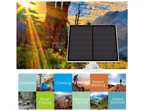 Napelemes telefon és kamera töltő 5W micro USB és USB-C csatlakozással