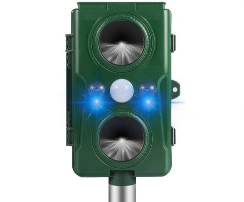 Ultrahangos és nyomáshullám napelemes Multi Frekvenciás kisállat riasztó