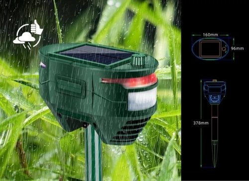 Multifunkciós Napelemes Ultrahangos kisállatriasztó