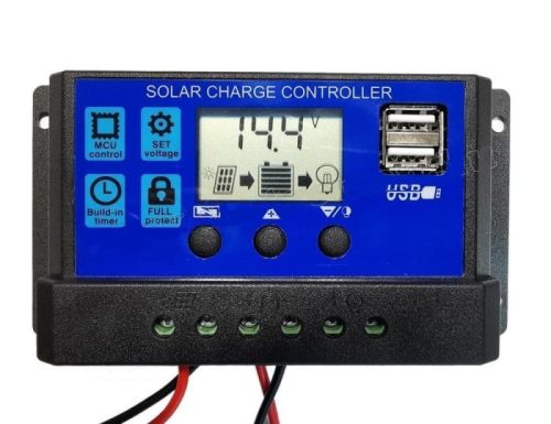 12V 40 Watt napelemes töltő szett töltésvezérlővel