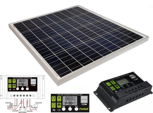 12V 50 Watt napelemes töltő szett töltésvezérlővel