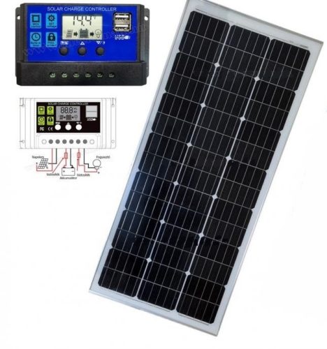 12V 180 Watt napelem szett töltésvezérlővel
