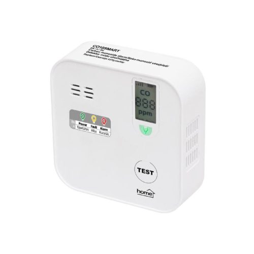 Szén-monoxid vészjelző, Tuya kompatibilis, Wi-Fi kapcsolat , LCD kijelző, elemes, 5 év elem élettartam, 10 év érzékelő élettartam