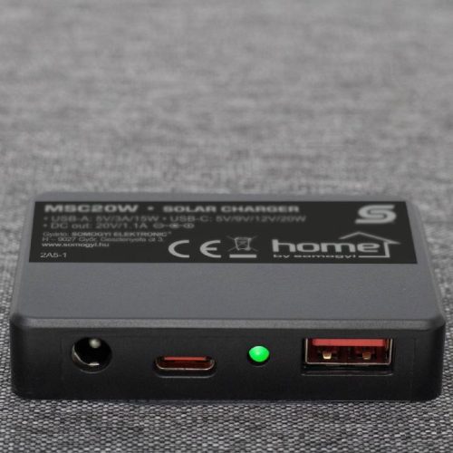 Hordozható napelemes USB töltő, összecsukható, 20Watt