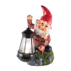 Kerti törpe napelemes lámpással