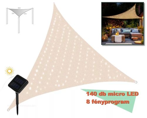 Napvitorla napelemes LED világítással