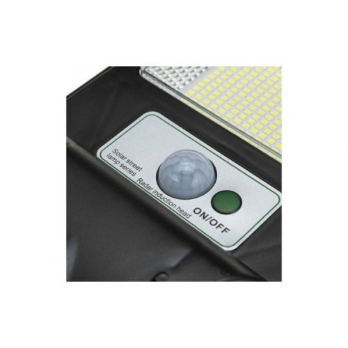 Napelemes utcai lámpa, távirányítóval, mozgás- és fényérzékelővel, rögzítőkonzollal, 288 LED, 300W