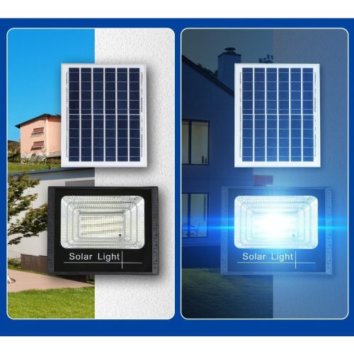 Ultra erős,LED Projektor Kültéri Napelemes Lámpa, 500 W, Fényérzékelő, Időzítő, Távirányítóval