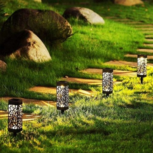 Napelemes lámpa, 30,2 cm magas, Melegfehér