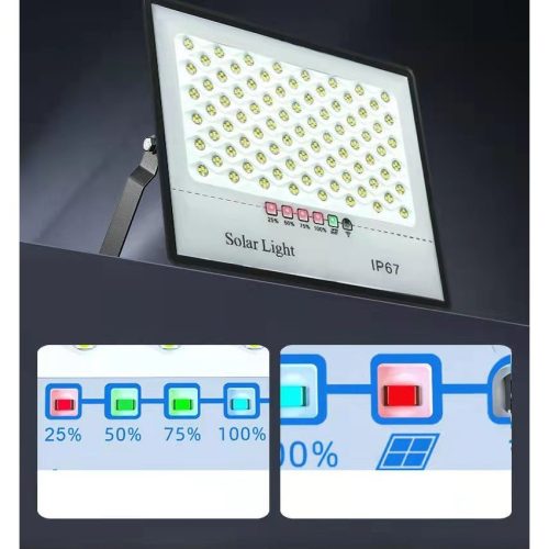 2 db-os LED napelemes reflektor szett, mozgásérzékelővel, távirányítóval 65W-200W