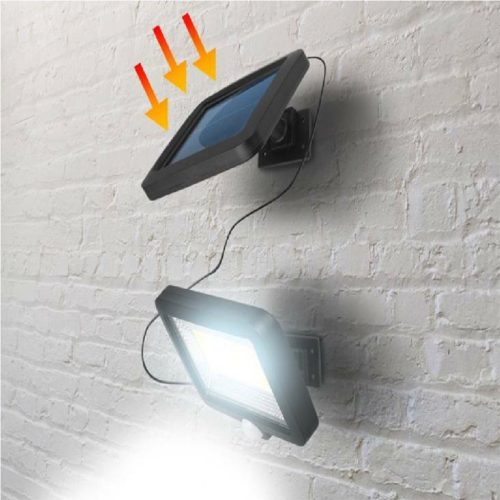 Napelemes Mozgásérzékelős LED lámpa, 120 COB (Hidegfehér)