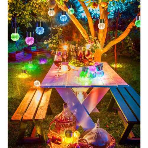 Napelemes üveggömb formájú lámpa (Fehér/Színes)