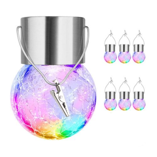 Napelemes üveggömb formájú lámpa (Fehér/Színes)