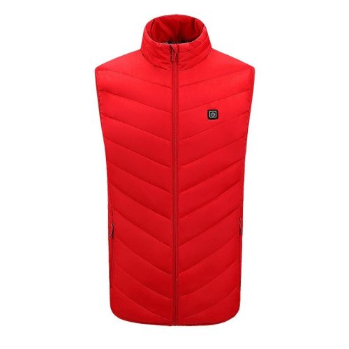 Fűthető Uniszex mellény, 2 fűtési zóna, pamut töltet, 3 hőmérsékleti beállítás, USB töltés, piros, fekete, terepmintás, M-XXXL méret