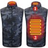 Fűthető Uniszex mellény, 2 fűtési zóna, pamut töltet, 3 hőmérsékleti beállítás, USB töltés, piros, fekete, terepmintás, M-XXXL méret