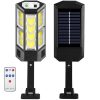 Falra szerelhető mozgásérzékelős szolár COB LED lámpa távirányítóval