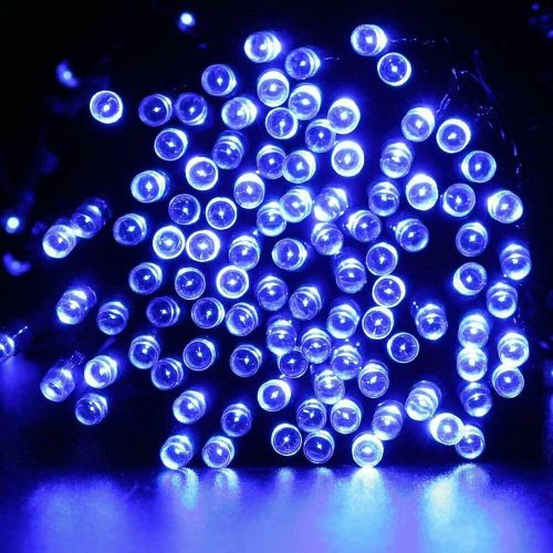 5+2 méteres napelemes fényfüzér- 50db LED -több színben - Hideg fehér