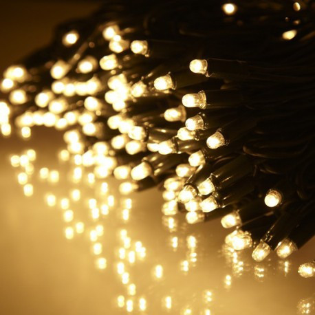 5+2 méteres napelemes fényfüzér- 50db LED -több színben - Meleg fehér